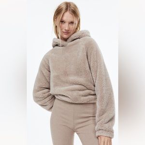 H&M Fleece Hoodie. Color light beige. Size M. NWT. Never worn.